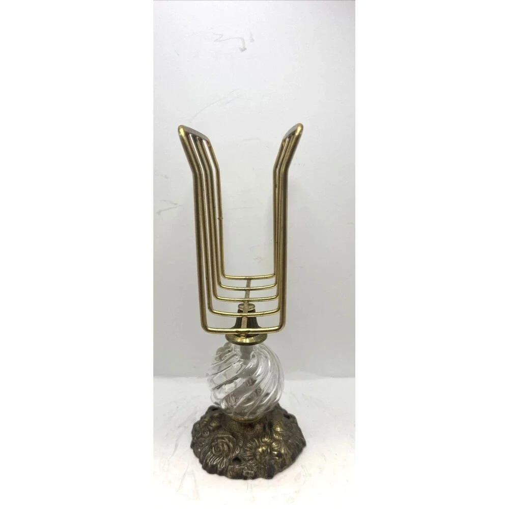 Antique napkin towel mail holder stand metal glass ornate Victorian unique